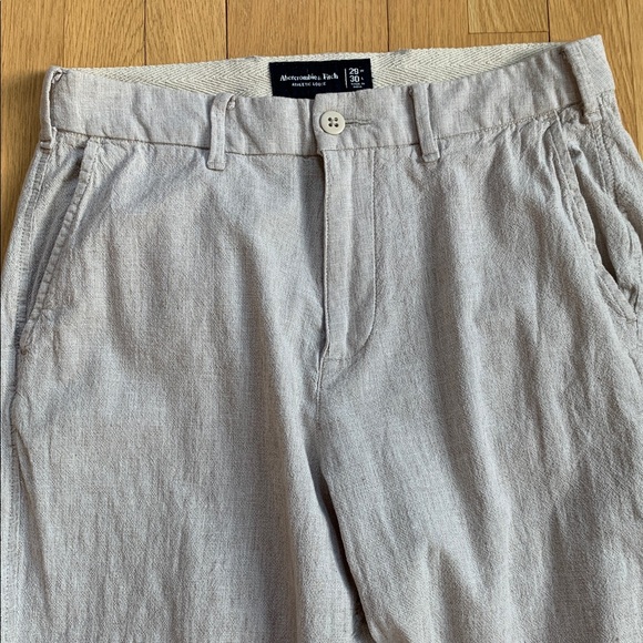 Abercrombie & Fitch Men’s Linen Blend Athletic Loose Pants Size 29 Light Tan - Picture 3 of 10